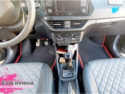 Коврики EVA 3D c бортами для Volkswagen Polo VI 2020 - наст. время